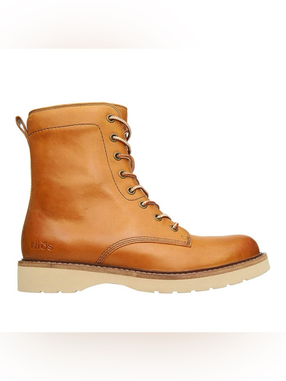 Taos Womens Work It High Tan Combat Boots Size 8 Leather Lace up